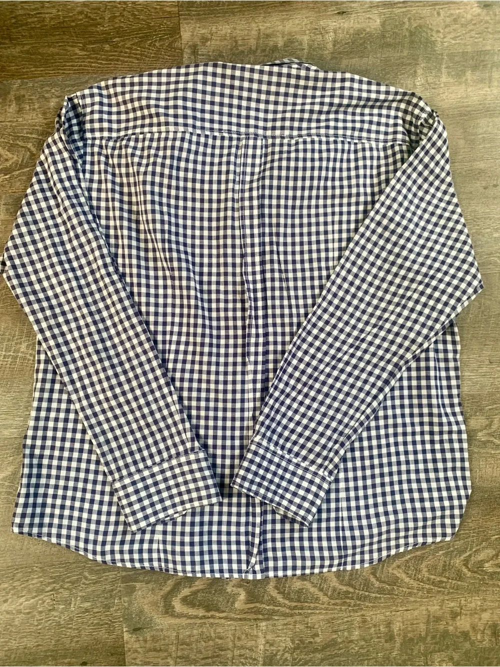 Crate Denim Large Navy & White Gingham Y2K USA Made Button-Down Shirt - XL Men